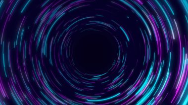 Mavi ve mor soyut dairesel radyal çizgiler arka plan. Veri akışı. Fiber optik. Hareket etkisi. Arka plan