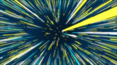 Yellow & blue abstract radial lines geometric background. Data flow tunnel. Explosion star. Motion effect. Background clipart