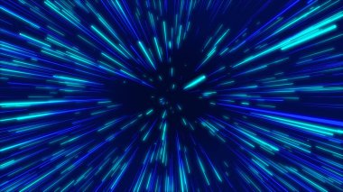 Mavi soyut radyal geometrik arka plan hatları. Veri akışı tünel. Patlama yıldızı. Hareket etkisi. Arka plan