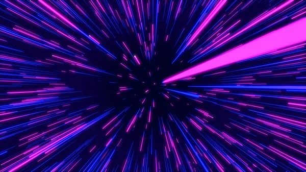 Розовые Синие Радиальные Линии Геометрическом Фоне Туннель Потока Данных Взрывная — стоковое фото