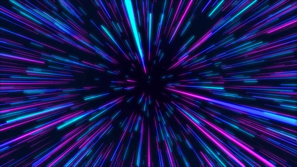 Fondo Geométrico Líneas Radiales Abstractas Rosa Azul Túnel Flujo Estrella — Foto de Stock