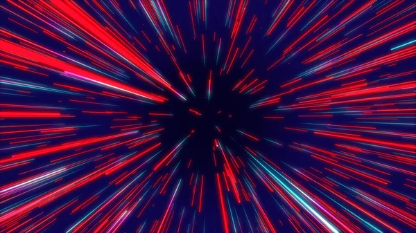 Red Blue Abstract Radial Lines Geometric Background Data Flow Tunnel — Stock Photo, Image