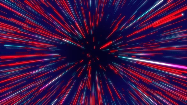 Rot Blau Abstrakte Radiale Linien Geometrischer Hintergrund Datenflusstunnel Explosionsstern Bewegungseffekt — Stockfoto