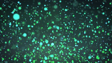 Yeşil parçacıklar arka plan, toz parçacıkları ile gerçek Mercek parlaması. parlak ışıklar. Soyut glitter arka plan, yeşil bokeh arka plan