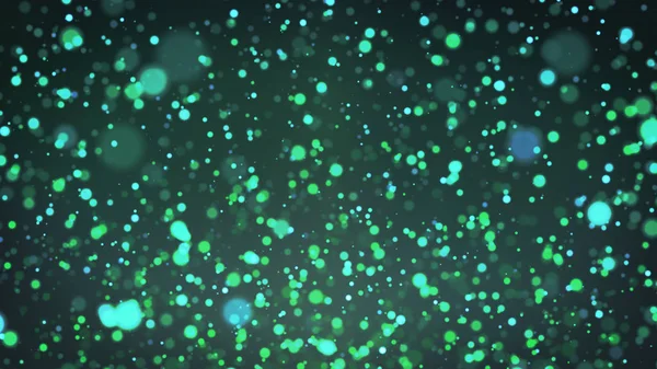 Green particles background, dust particles with real lens flare. glitter lights. Abstract glitter background, green bokeh background