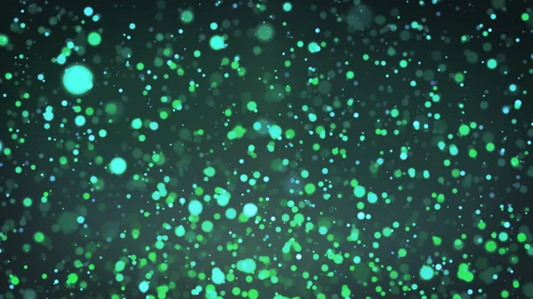 Yeşil parçacıklar arka plan, toz parçacıkları ile gerçek Mercek parlaması. parlak ışıklar. Soyut glitter arka plan, yeşil bokeh arka plan
