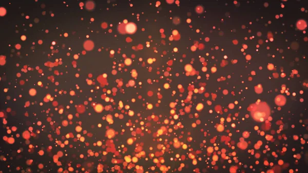 Orange & gold particles background, dust particles with real lens flare. glitter lights. Abstract glitter background, orange bokeh background