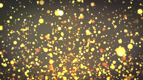 Sfondo Particelle Oro Particelle Polvere Con Brillamento Della Lente Reale — Foto Stock