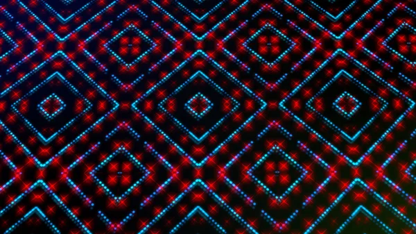 Animiertes Licht Leuchtende Rote Und Blaue Punkte Und Sterne Quadratische — Stockfoto
