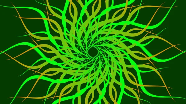 Green Yellow Rotating Patterned Colorful Spiral Abstract Waves Background Rotating — Stock Photo, Image