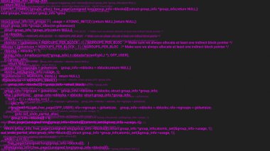 Pembe perde hacker kavramı animasyon aksaklık ile kodlama. Programlama kodu hata yazarak. Büyük veri ve Internet siber saldırı. Programlama kod soyut. Blockchain kavramı, bilgisayar dijital kod