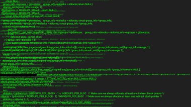 Yeşil ekran hacker kavramı animasyon aksaklık ile kodlama. Programlama kodu hata yazarak. Büyük veri ve Internet siber saldırı. Programlama kod soyut. Blockchain kavramı, bilgisayar dijital kod