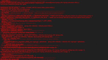 Kırmızı ekran hacker kavramı animasyon aksaklık ile kodlama. Programlama kodu hata yazarak. Büyük veri ve Internet siber saldırı. Programlama kod soyut. Blockchain kavramı, bilgisayar dijital kod