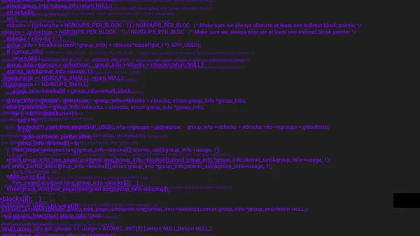 Фіолетовий Екран Кодування Хакера Концепція Анімації Глюк Програмування Код Опечатка — стокове фото