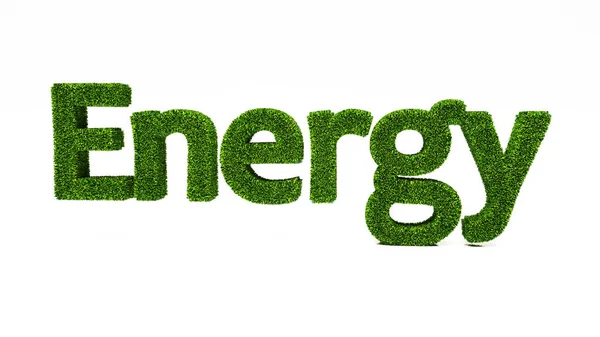 Rendering Energie Word Gemaakt Van Groen Gras Sla Het Concept — Stockfoto