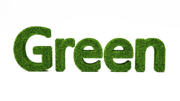 Render Yapılmış Yeşil Çimen Yeşil Word Kaydetmek Dünya Kavramı — Stok fotoğraf