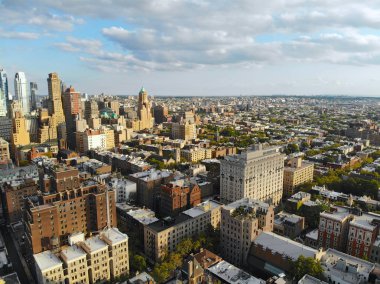 Downtown Brooklyn hava görünümünü. New York şehri. Brooklyn New York'un beş boroughs en kalabalık olduğunu. Geleneksel Brooklyn Heights Binası