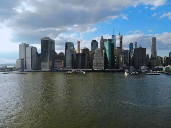 Wspaniały Widok Panoramę Manhattan New York Stany Zjednoczone Ameryki Panoramiczne — Zdjęcie stockowe