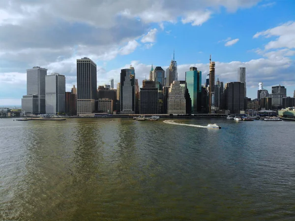 Wspaniały Widok Panoramę Manhattan New York Stany Zjednoczone Ameryki Panoramiczne — Zdjęcie stockowe
