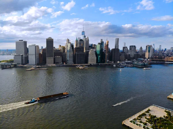 Wspaniały Widok Panoramę Manhattan New York Stany Zjednoczone Ameryki Panoramiczne — Zdjęcie stockowe