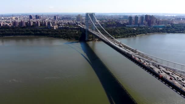 Luchtfoto Van George Washington Bridge Fort Lee George Washington Bridge — Stockvideo