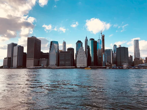 Oszałamiający Widok Panoramiczny Panoramę Manhattan New York Stany Zjednoczone Ameryki — Zdjęcie stockowe