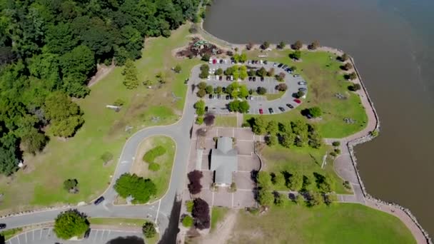 Aerial View Green Park Cliffs Overlooking Hudson River New Jersey — Stock Video