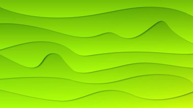Soyut çizgilerle açık yeşil renk arka plan. Renkli resimde gradyan ile soyut tarzda. Arka plan için dokulu dalga paterni. Eğri çizgiler ve gölge ile arka plan.