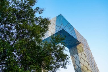 Beijing, Çin Cctv Kulesi. CCTV mavi gündüz Pekin'de Merkez, Cctv bina bir döngü bir toplam alanı 473,000 m² 11/25/2018, altı yatay ve dikey bölüm