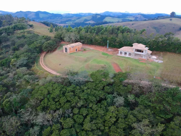 Vista Aérea Naturaleza Verde Escénica Bosque Montaña País Tropical Vista — Foto de Stock