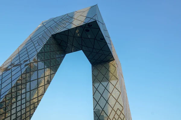 Башня Видеонаблюдения Пекина Китай Здание Cctv Состоит Шести Вертикальных Горизонтальных — стоковое фото