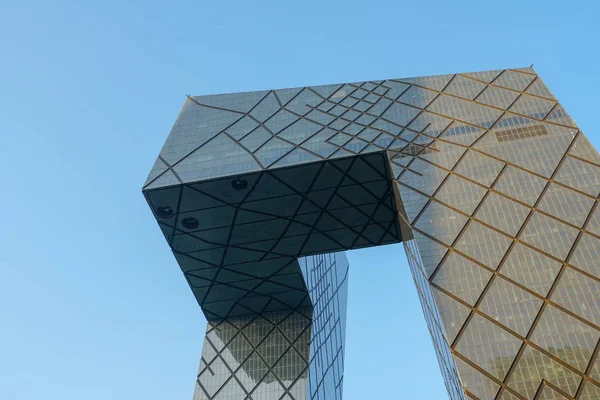 Torre Cctv Beijing China Sede Cctv Durante Día Azul Beijing —  Fotos de Stock