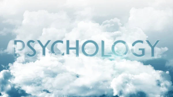 色鮮やかな空の色 雲の言葉心理学 ビジネス プレゼンテーションの強い単語概念 — ストック写真