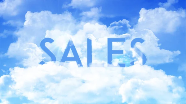 Word SALES in the clouds, colorful sky color. strong word concept for business presentation.