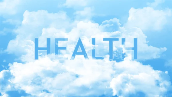 Wort Gesundheit Den Wolken Bunte Himmelsfarbe Starkes Wortkonzept Für Unternehmenspräsentation — Stockfoto