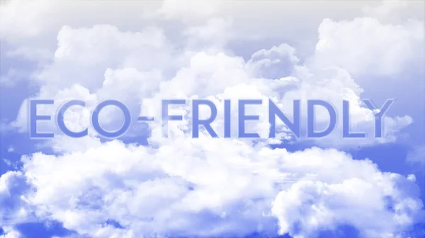 Word Eco Vriendelijke Wolken Kleurrijke Lucht Kleur Sterk Woord Concept — Stockfoto