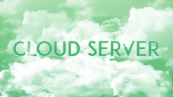 Word Cloud Server Den Wolken Bunte Himmelsfarbe Starkes Wortkonzept Für — Stockfoto