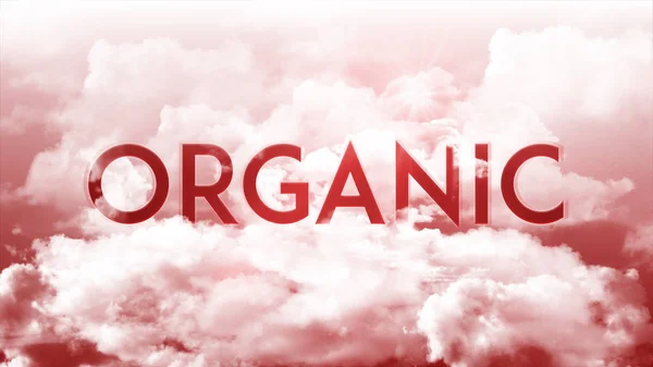 Palavra Orgânico Nas Nuvens Cor Céu Colorido Conceito Palavra Forte — Fotografia de Stock