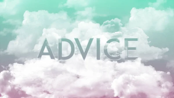 Word Advies Wolken Kleurrijke Lucht Kleur Sterk Woord Concept Voor — Stockfoto