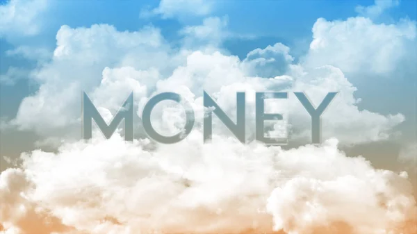 Word Money Clouds Colorful Sky Color Strong Word Concept Business — Stock Photo, Image