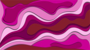 Colorful pink abstract flowing liquid shapes for banners, posters, covers, backgrounds or illustrations. Wavy layered material design paper art poster. Papers art.