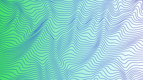 Green Blue Curvy Geometric Lines Wave Pattern Texture Colorful Background — Stock Photo, Image