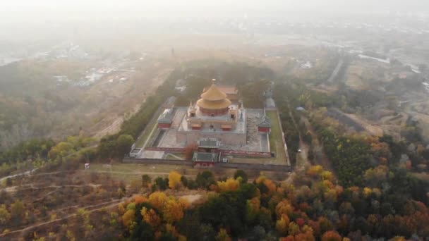 Aerial View Temple Universal Happiness Pule Also Called Pavilion Structure — Stock Video