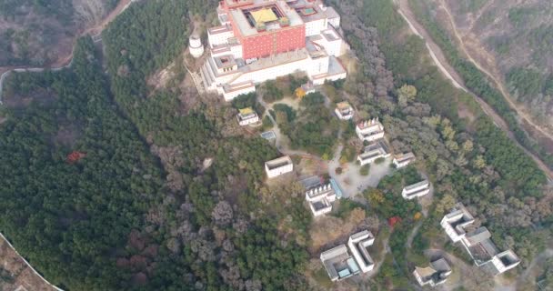 Αεροφωτογραφία Του Putuo Zongcheng Βουδιστικός Ναός Ένας Από Τους Οκτώ — Αρχείο Βίντεο