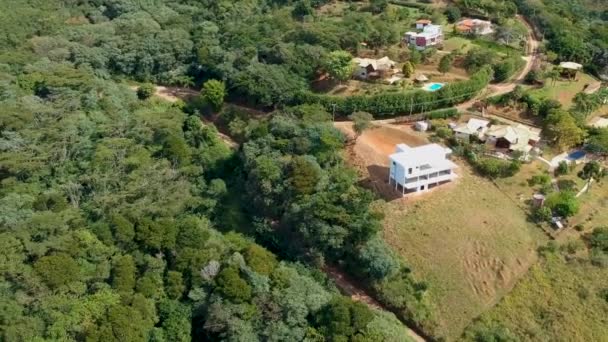 Veduta Aerea Della Natura Verde Panoramica Della Foresta Montagna Valle — Video Stock