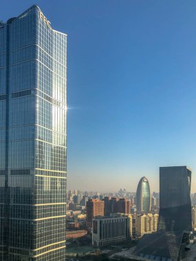 Cbd, Merkezi İş Bölgesi Pekin kuleleri. Uzun boylu futuristik gökdelen. Beijing, Çin.