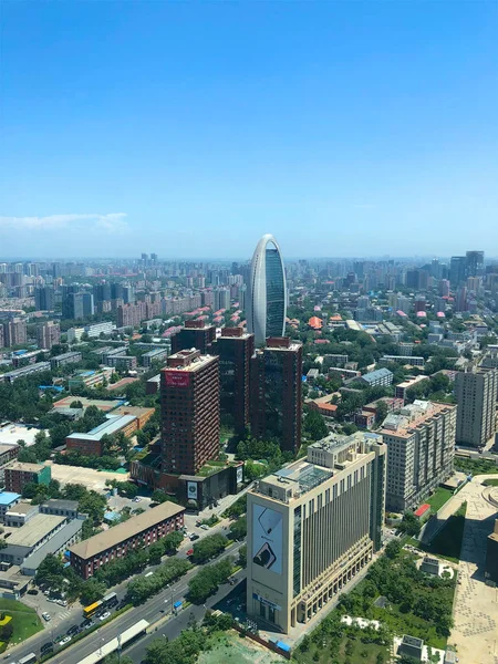 Torn Cbd Central Business District Peking Höga Futuristisk Skyskrapa Peking — Stockfoto