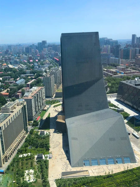 Torn Cbd Central Business District Peking Höga Futuristisk Skyskrapa Peking — Stockfoto