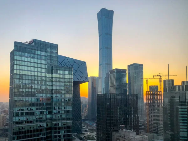Torres Distrito Central Negocios Beijing Con Torre Cctv Torre Citic —  Fotos de Stock