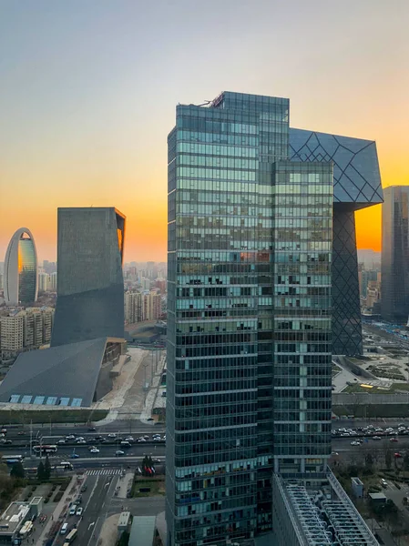 Torn Central Business District Peking Med Cctv Tornet Och Citic — Stockfoto